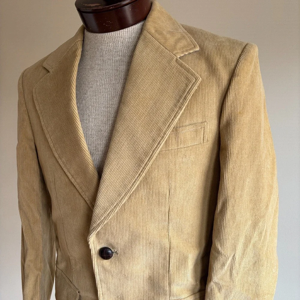 Montgomery Ward Corduroy Blazer Vintage Sport Coat Jacket Sz 38 M Made‎ in Japan
